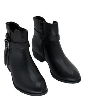 Journee Collection Womens Devina Black Ankle Boots Size 9W